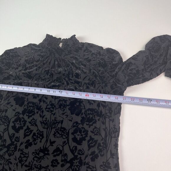 Knox Rose Burnout Velvet Floral Top L Whimsigoth Fairy Grunge Dark Cottagecore - Picture 6 of 13